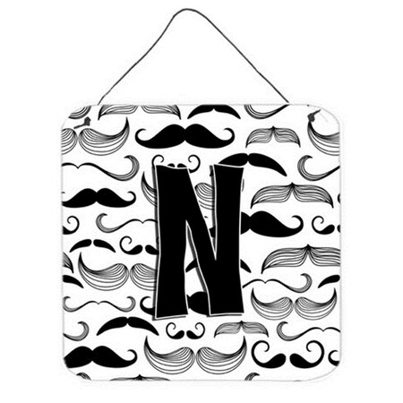 Carolines Treasures Letter N Moustache Initial Wall and Door Hanging Prints CJ2009-NDS66